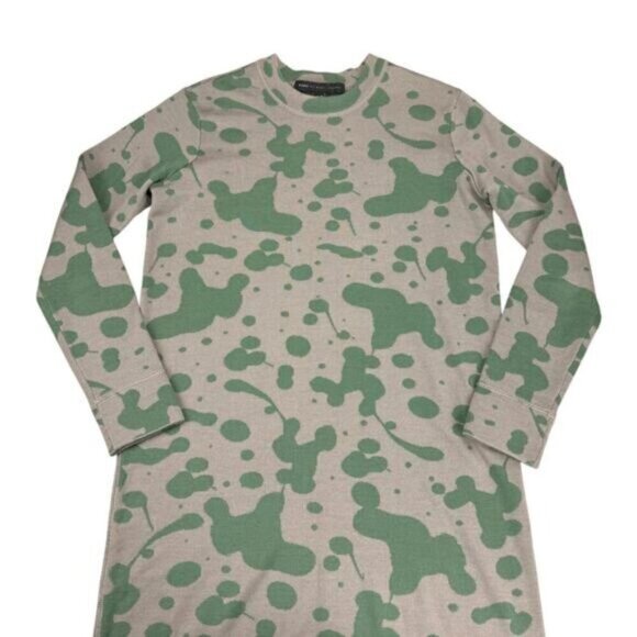 MARC JACOBS Oil Drop Wool Sweatshirt Dress Granite Multi Size XS - Picture 2 of 6